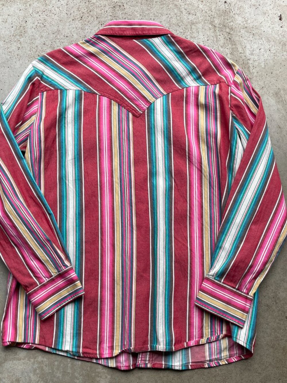 Wrangler Retro Men’s Pearl Snap Shirt Striped Men’s Large Regular Western Boho - Picture 2 of 4